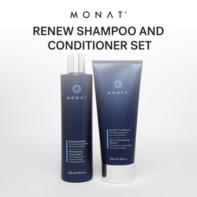 MONAT styled hair lifestyle image demonstrating smooth, shiny finish