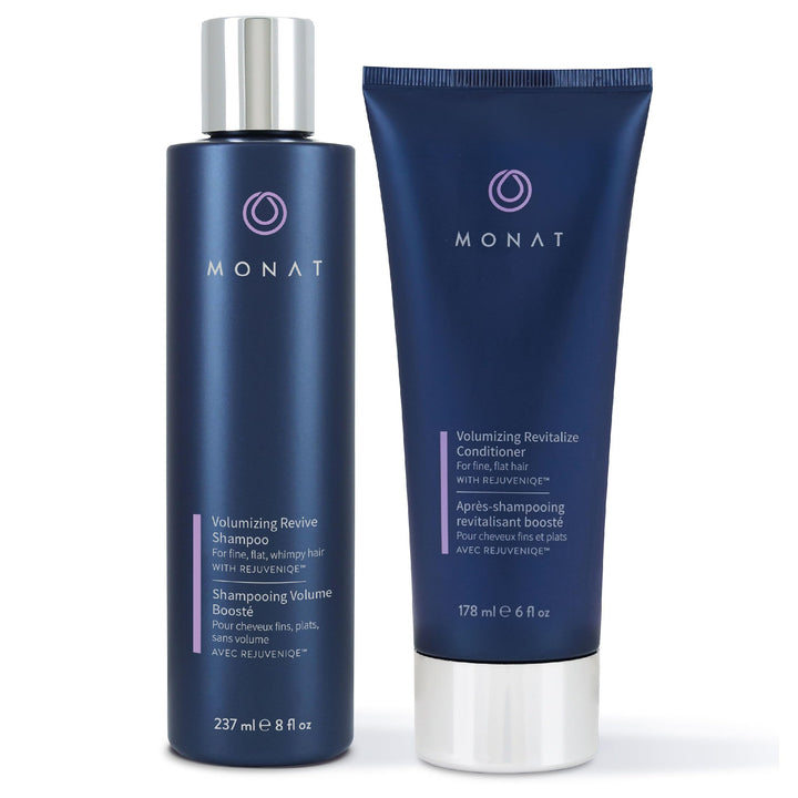 MONAT front packaging showing duo and benefits of lightweight volume