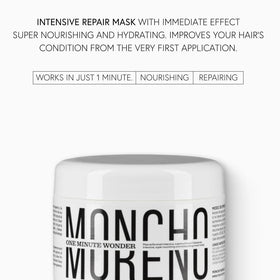 MONCHO MORENO applying mask in shower for fast one-minute treatment