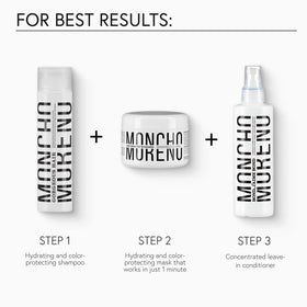 MONCHO MORENO label close-up highlighting M28 protein active ingredient