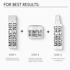 MONCHO MORENO product on bathroom shelf for easy daily routine benefit