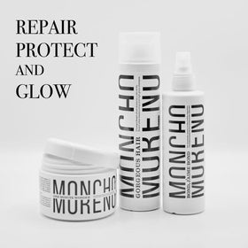 MONCHO MORENO 6.6 fl oz bottle held in hand to show product size and portability