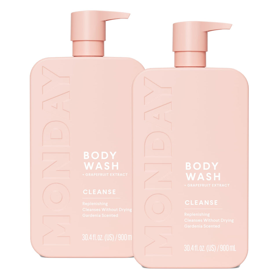 MONDAY HAIRCARE front packaging dual 900 mL bottles showing product benefits
