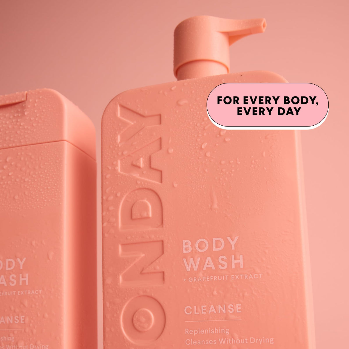 MONDAY HAIRCARE recyclable label close-up emphasizing eco-friendly packaging