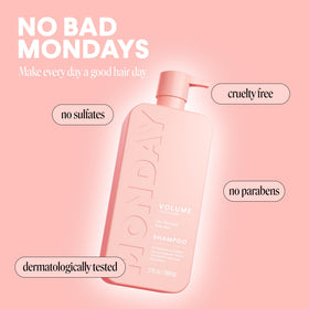 MONDAY Haircare hydrolyzed collagen graphic showing fuller-feel strands