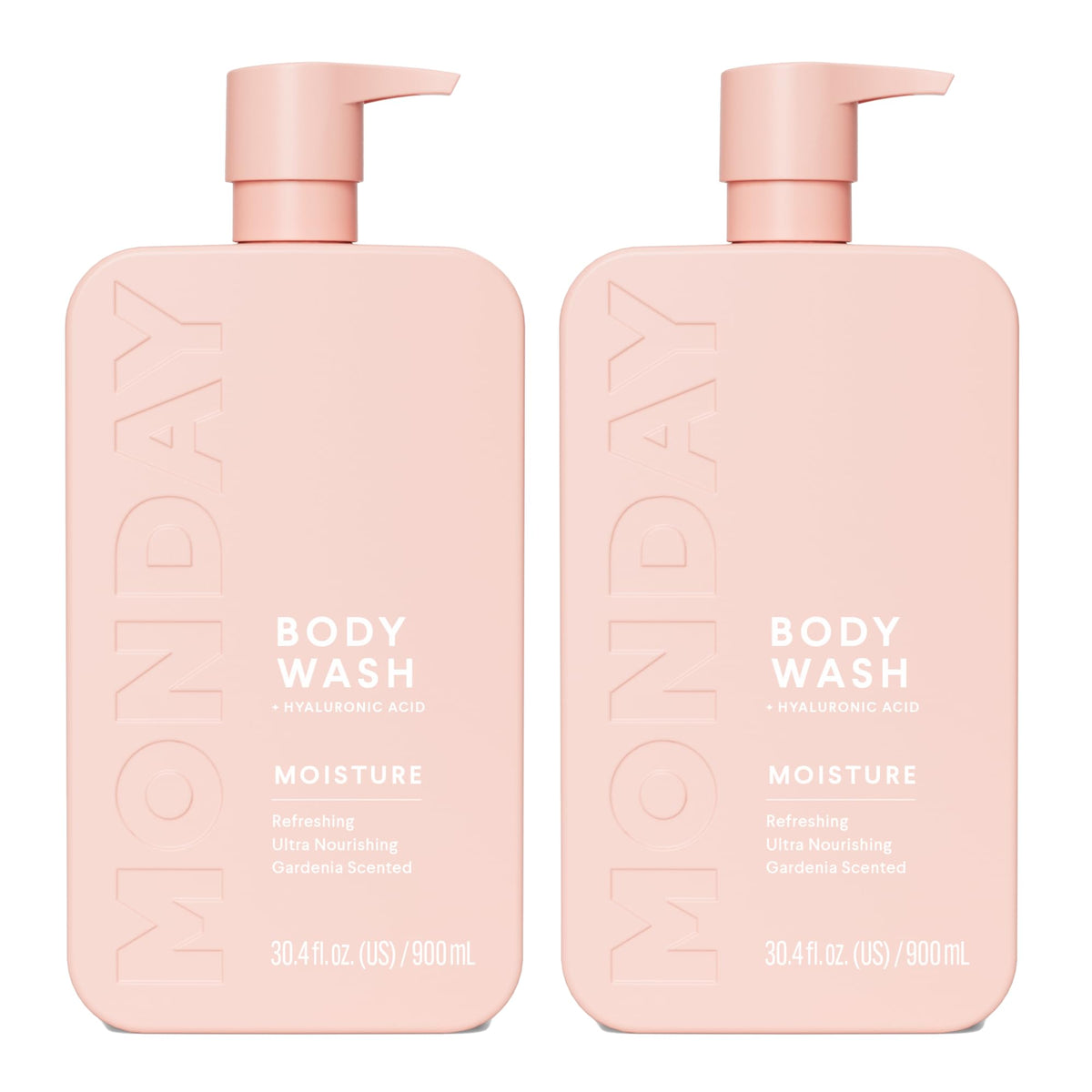 MONDAY HAIRCARE front bottles showing dual 900 mL pack benefit