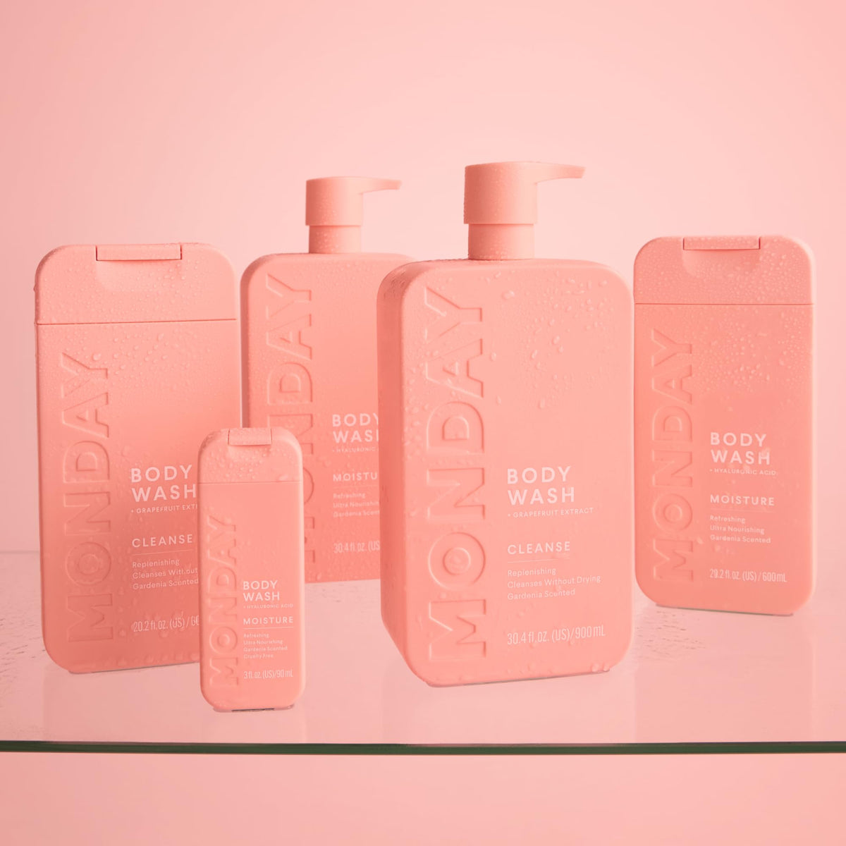 MONDAY HAIRCARE in styled bathroom to show lifestyle self-care benefit