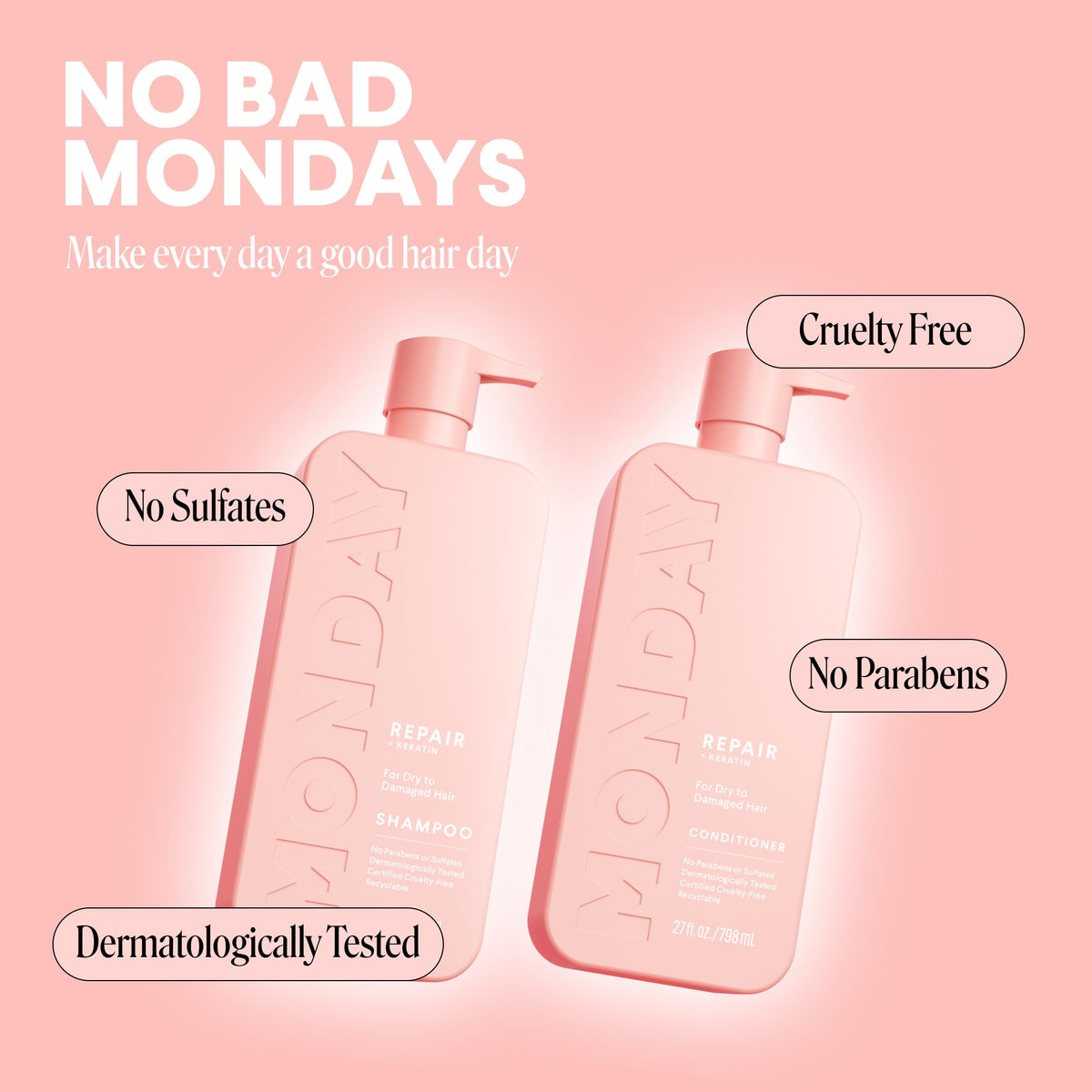 MONDAY HAIRCARE shampoo foam dispensed in hand for gentle cleansing
