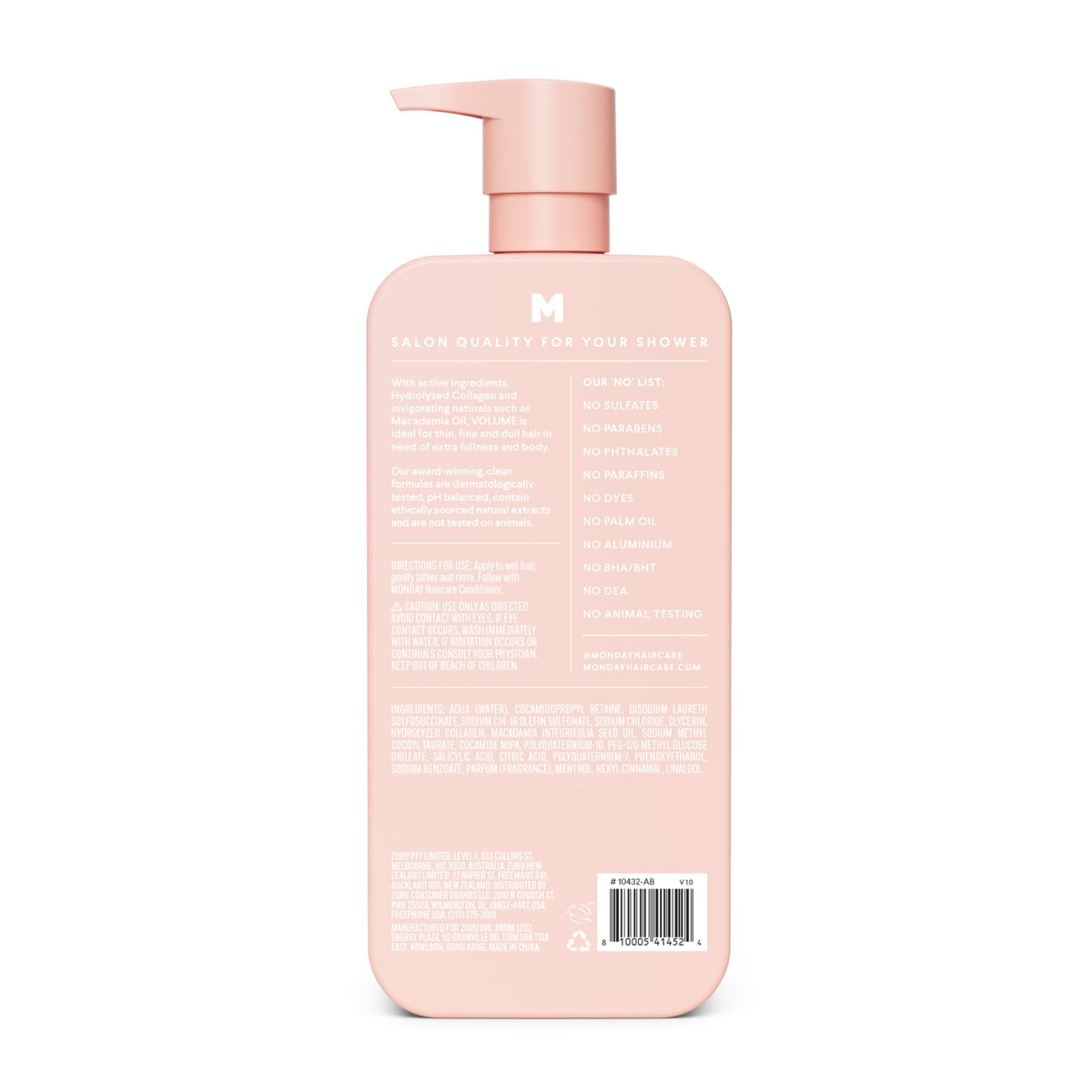MONDAY Haircare pump close-up for easy dispensing and mess-free use