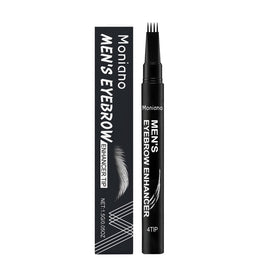 Moniano front packaging showing compact men’s brow pen benefit quick grooming