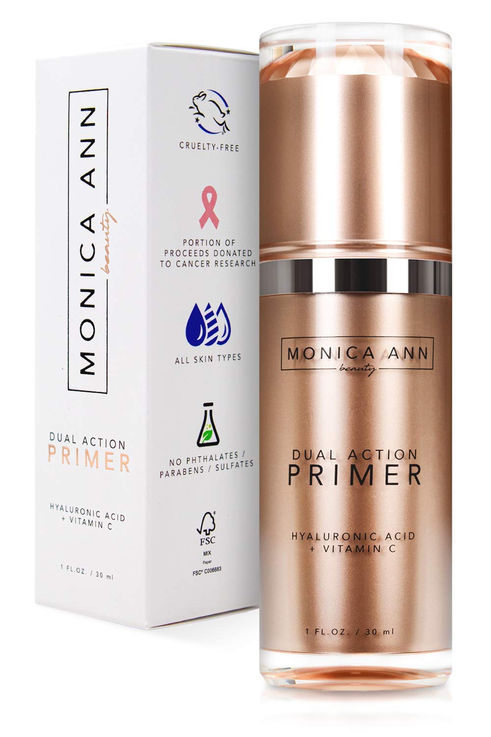 Monica Ann Beauty front bottle showing label and matte finish benefit