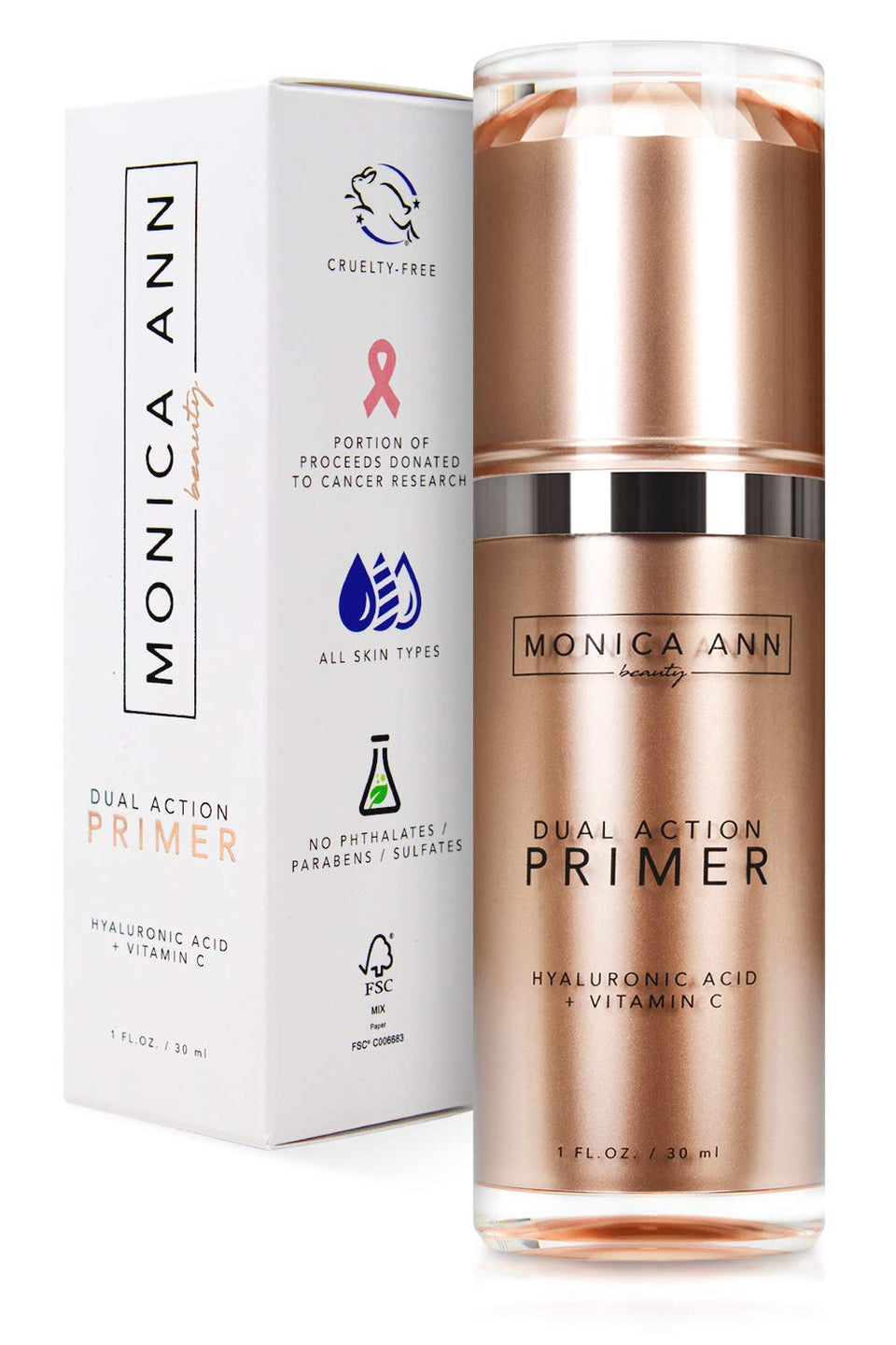 Monica Ann Beauty front bottle showing label and matte finish benefit