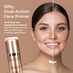 Monica Ann Beauty primer placed in bathroom routine showing daily-use convenience