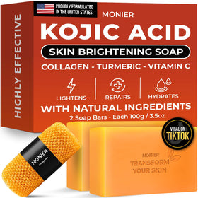 MONIER front packaging showing soap bar and benefits for clearer skin