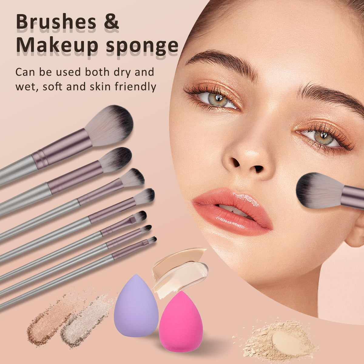 MONRUEVT lifestyle application on model demonstrating quick everyday makeup look