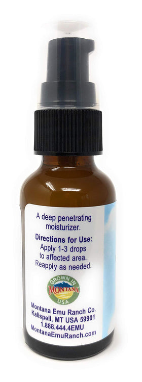 Montana Emu Ranch oil texture close-up demonstrating smooth, fast-absorbing feel