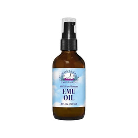 Montana Emu Ranch bottle on bathroom vanity showing daily skincare compatibility