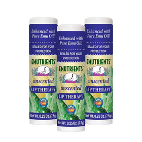 Montana Emu Ranch front tin showing clean unscented lip balm branding and portability