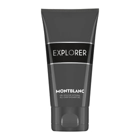 Montblanc Explorer bottle front packaging showing refined branding and travel size benefit