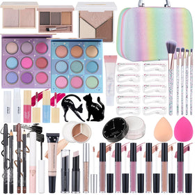 Moobirlet rainbow case front showing organized kit for travel