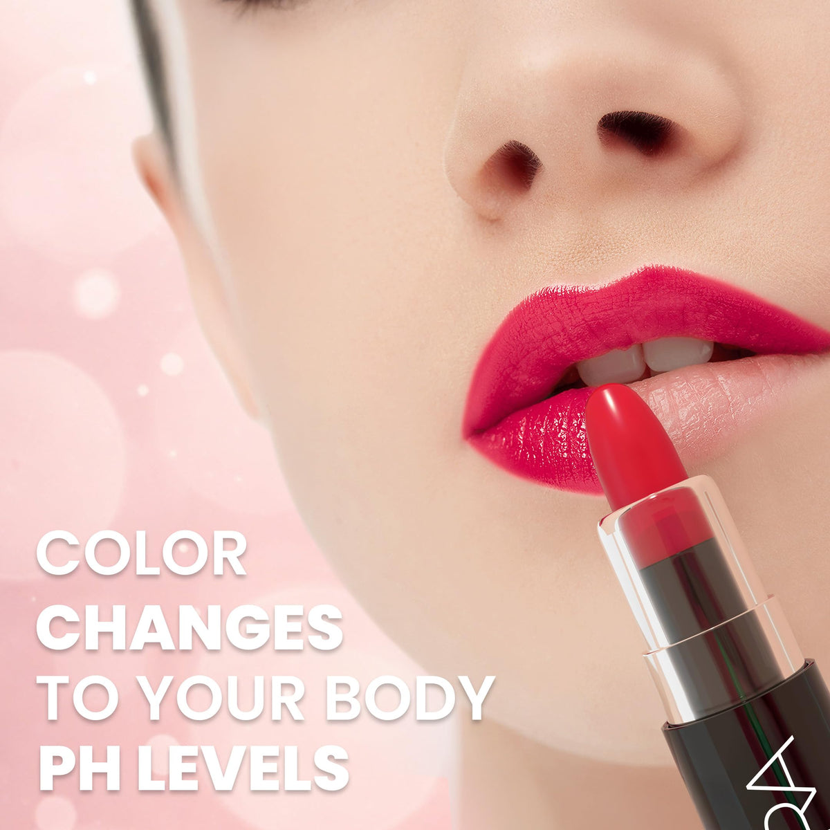 MOODmatcher open lipstick bullet close-up showing creamy texture and smooth application