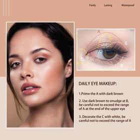 MooGlamor application demo on eyelid showing blendable shimmer for quick touch-ups