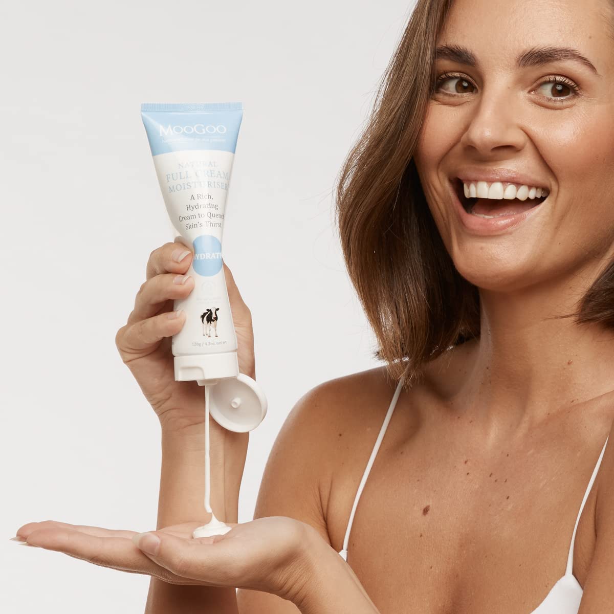MooGoo creamy texture close-up illustrating rich hydration