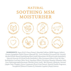 MooGoo moisturiser on bathroom vanity in tidy routine scene promoting gentle care