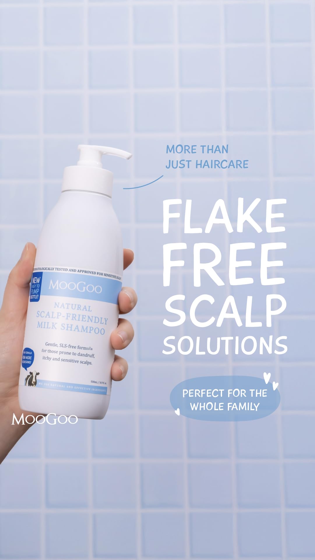 MooGoo before and after hair comparison showing softer, healthier-looking hair