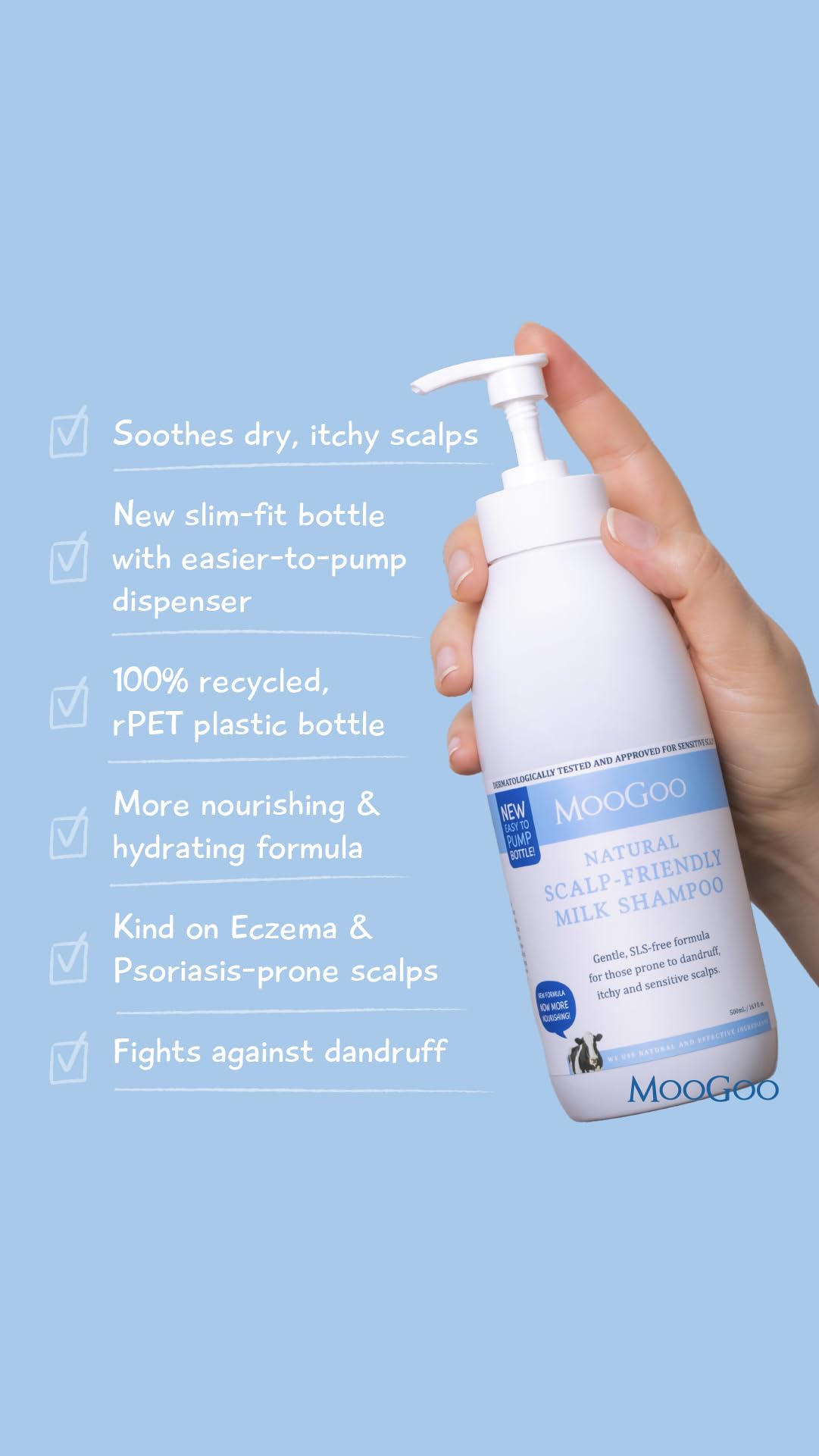 MooGoo bottles next to ruler showing 16.9 fl oz size and value