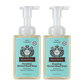 Moon Valley front packaging showing two bottles and fresh herbal scent benefits