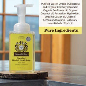 Moon Valley Organics bottle label close-up showing organic ingredient transparency benefit