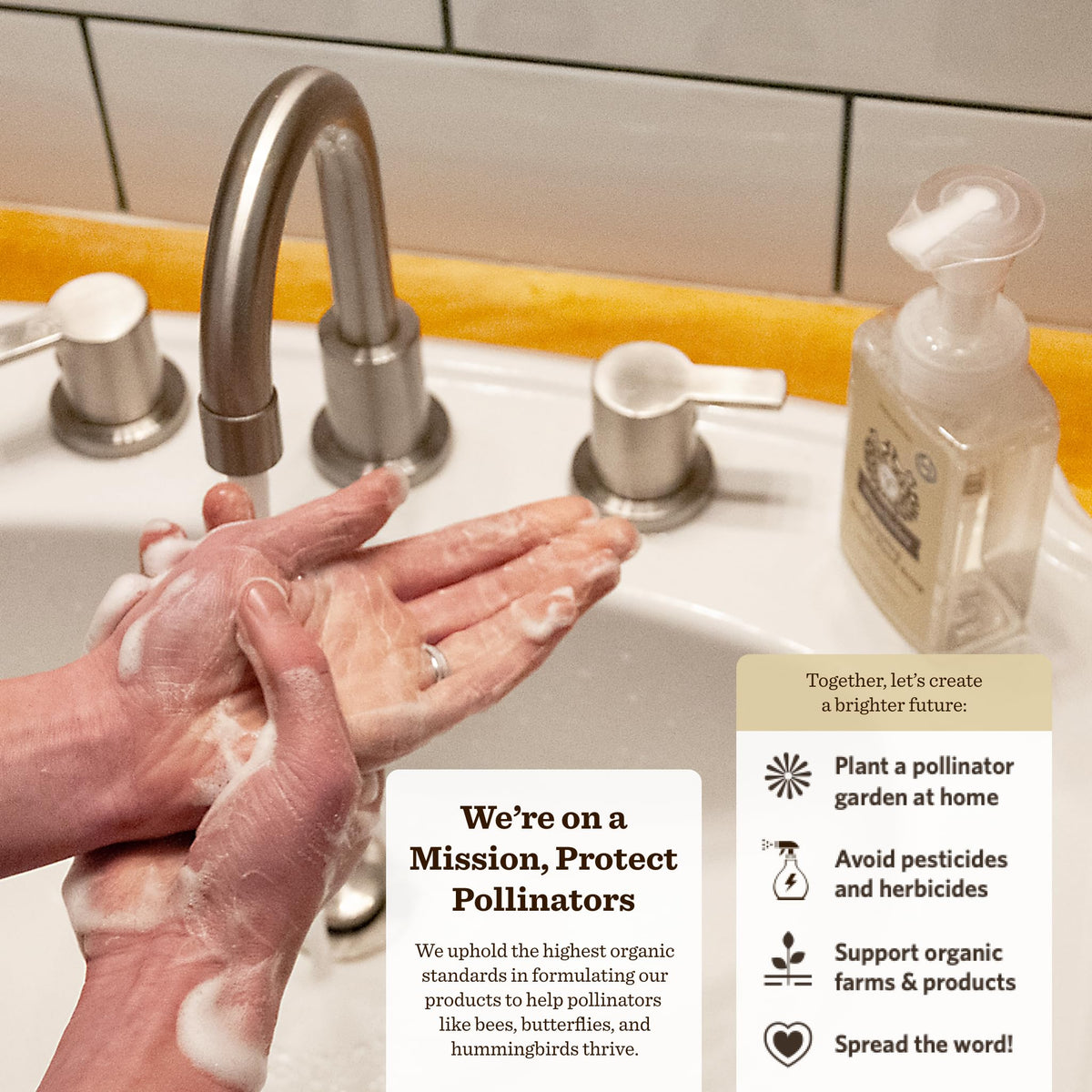 Moon Valley Organics bottle next to hand showing 8.8oz scale for portion planning benefit