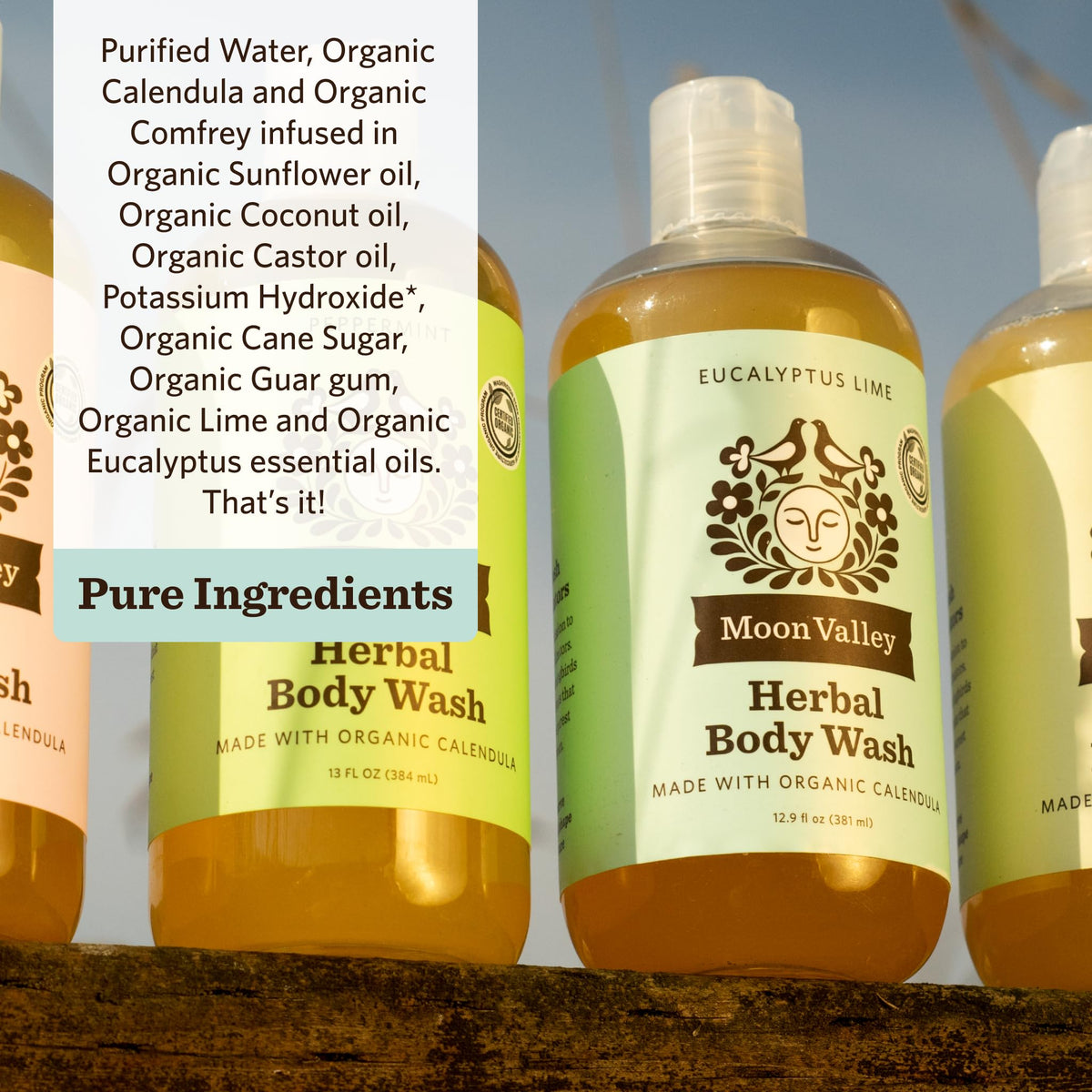 Moon Valley Organics lather on hand demonstrating moisturizing gentle cleanse