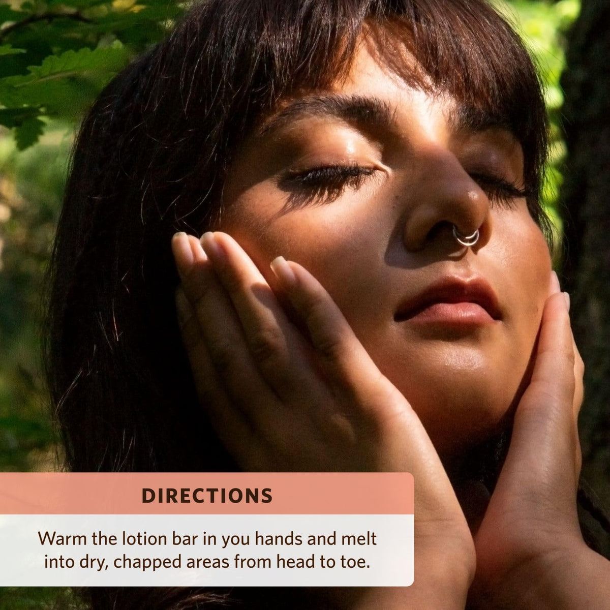 Moon Valley Organics bar melting on skin showing heat-activated moisturizing