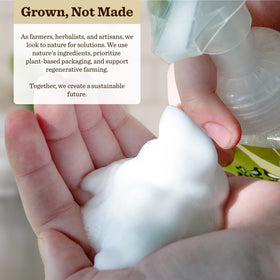Moon Valley Organics Mint Lavender foam pump dispensing gentle foam for soft hands benefit