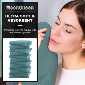 MOONQUEEN close-up of microfiber texture showing soft fibers for gentle cleansing