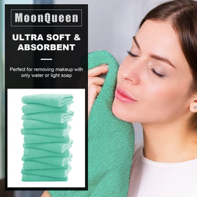 MOONQUEEN microfiber close-up texture showing soft fibers for gentle cleansing