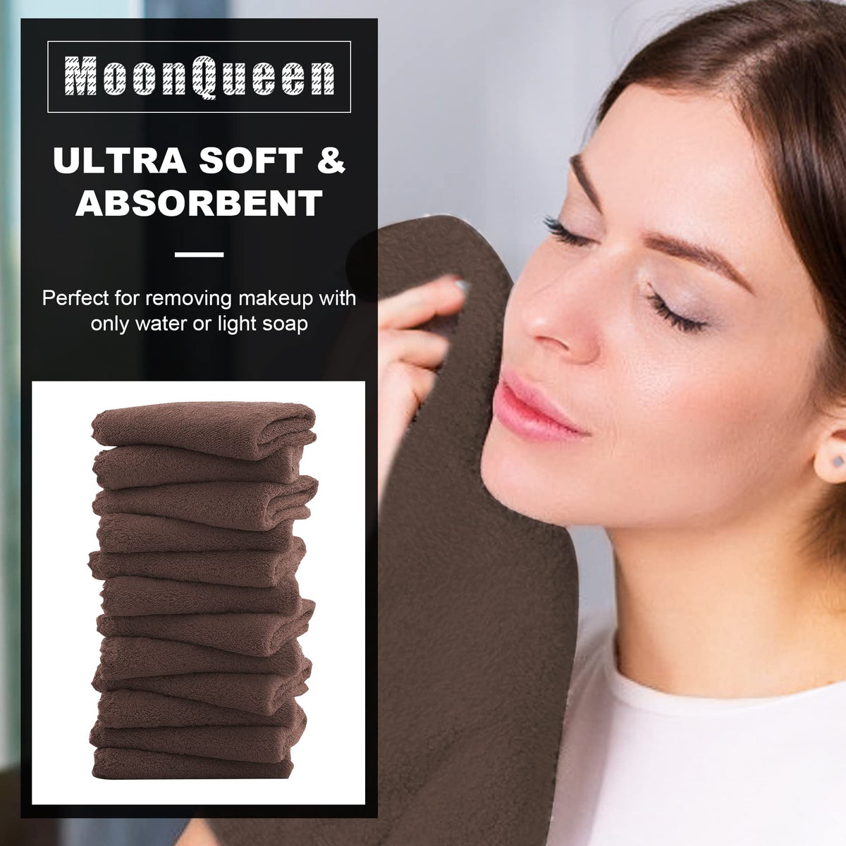 MOONQUEEN close-up of microfiber weave showing soft texture and effective cleaning