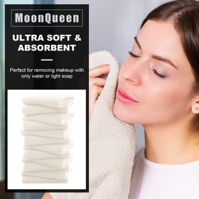 MOONQUEEN close-up microfiber texture revealing plush fibers for gentle cleansing