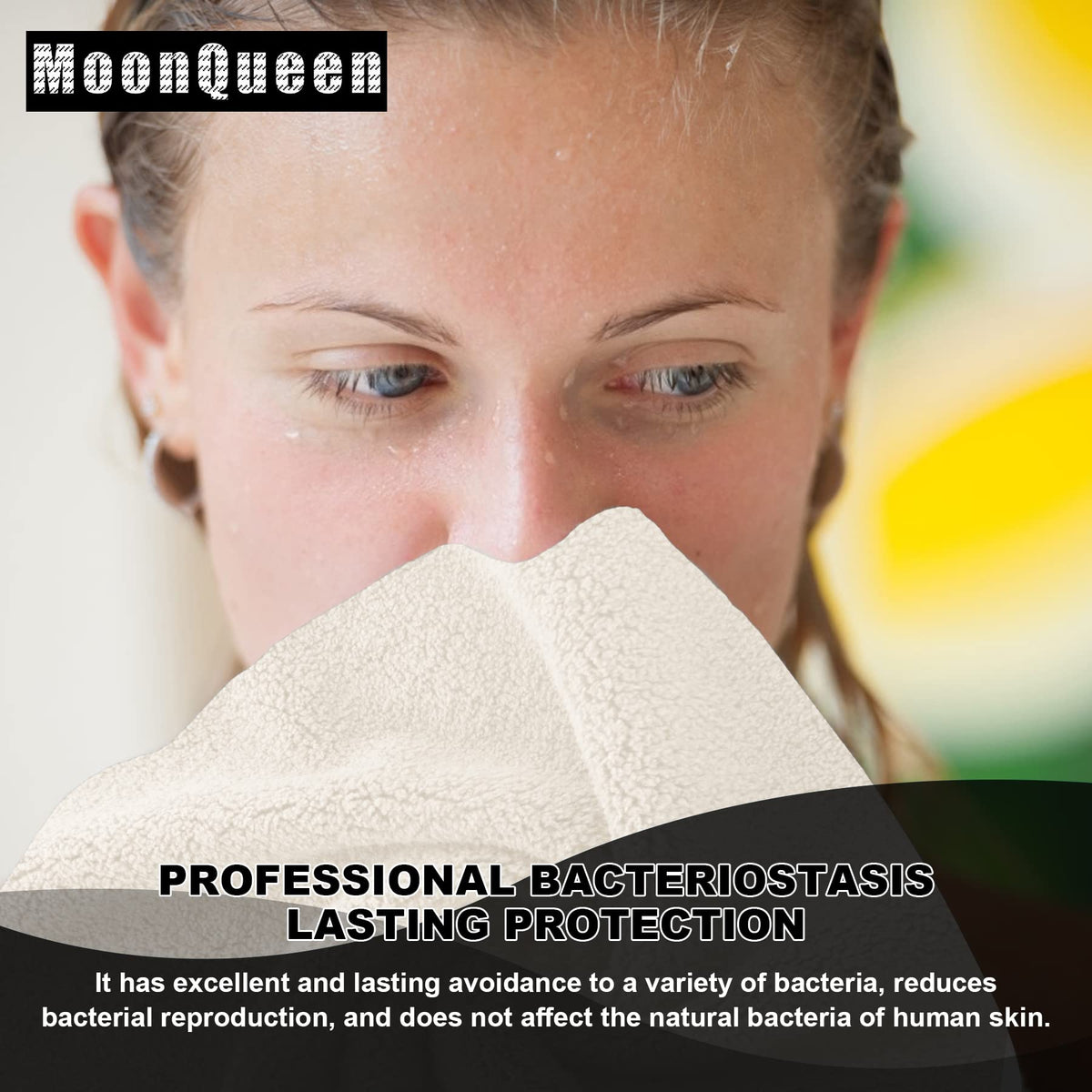 MOONQUEEN cloth hanging to dry illustrating fast-drying, odor-resistant fibers
