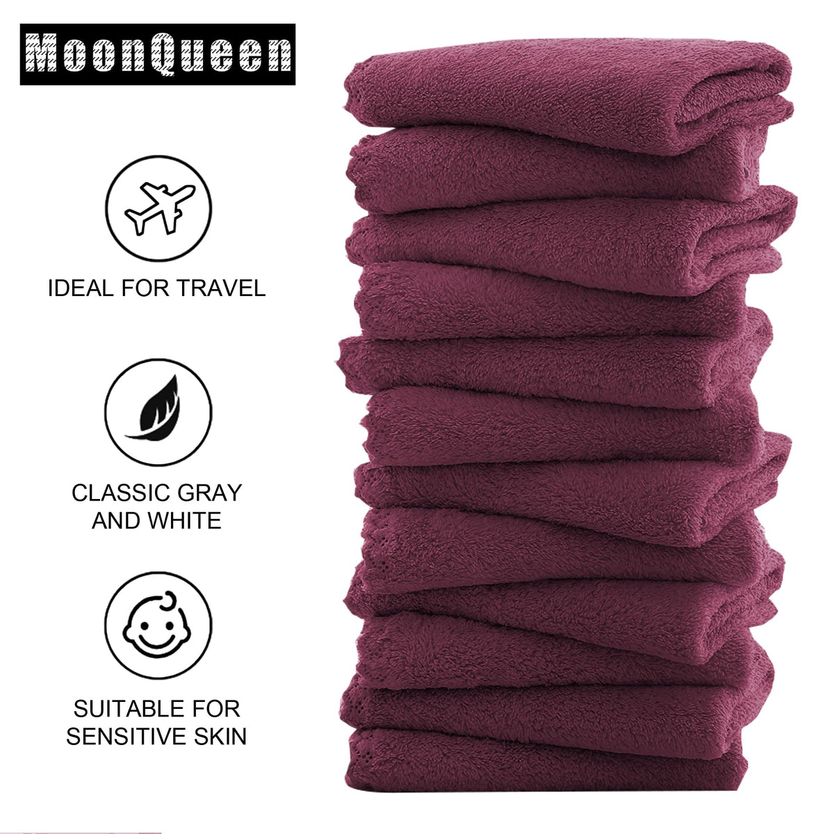 MOONQUEEN wet cloth next to dry cloth showing quick-dry performance benefit