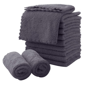 MOONQUEEN front stack of twelve grey cloths showing neat pack and convenience