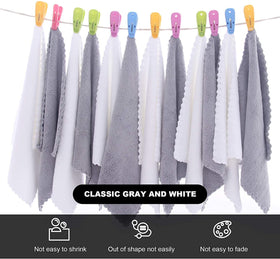MOONQUEEN neatly stacked white and grey towels showing organized storage benefit