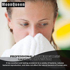 MOONQUEEN towel beside a coin for scale showing size and travel-friendly benefit