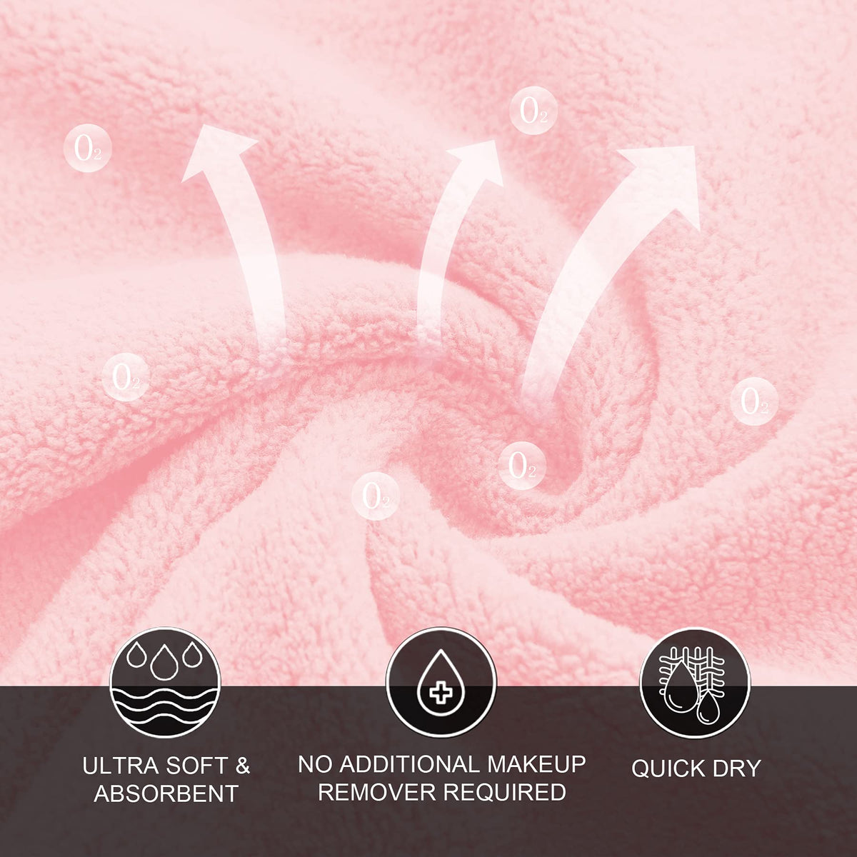 MOONQUEEN stacked pink cloths displaying color and reusable eco advantage
