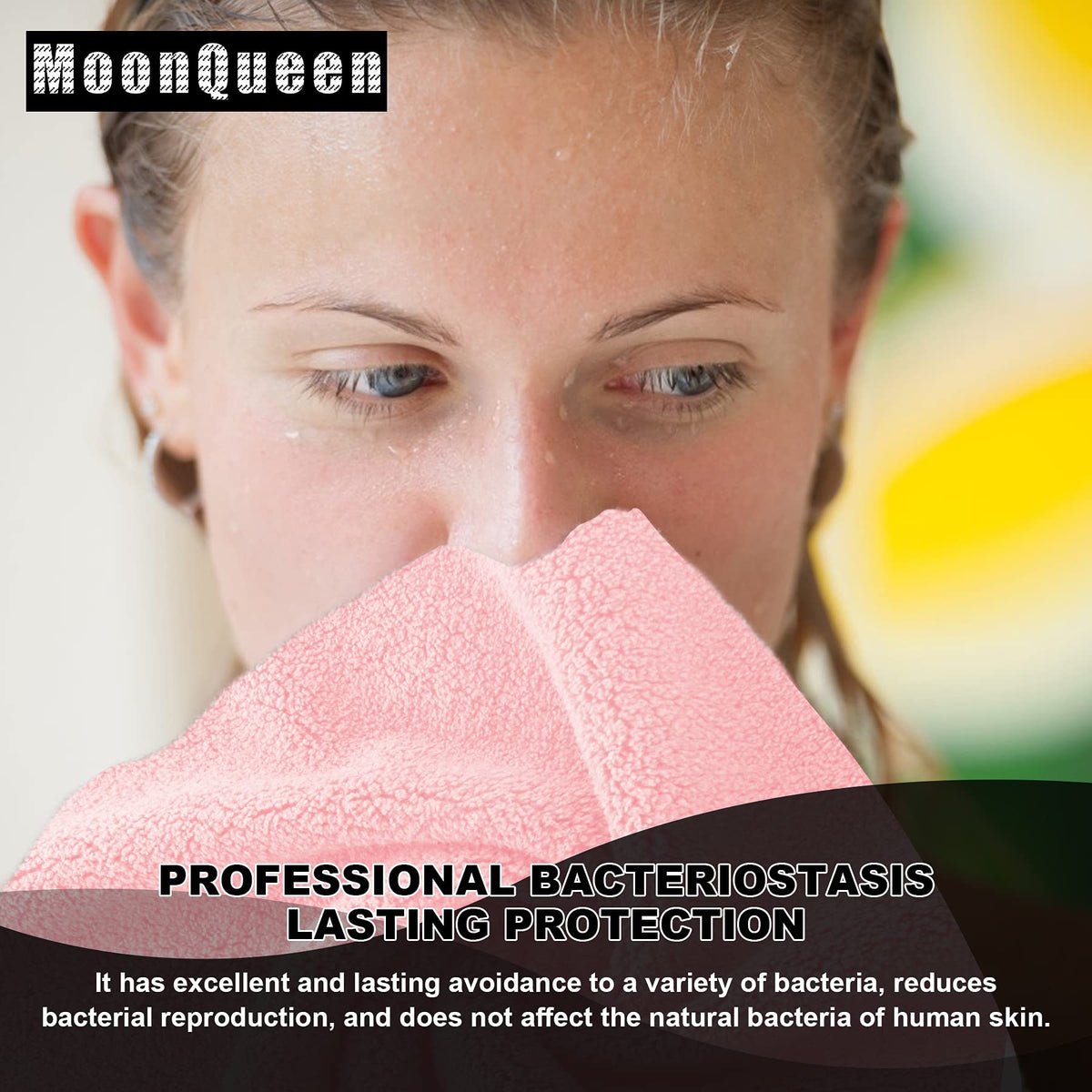 MOONQUEEN cloth folded in travel pouch for compact on-the-go convenience