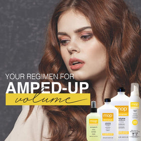 MOP lemongrass lift applied at roots demonstrating instant volume benefit