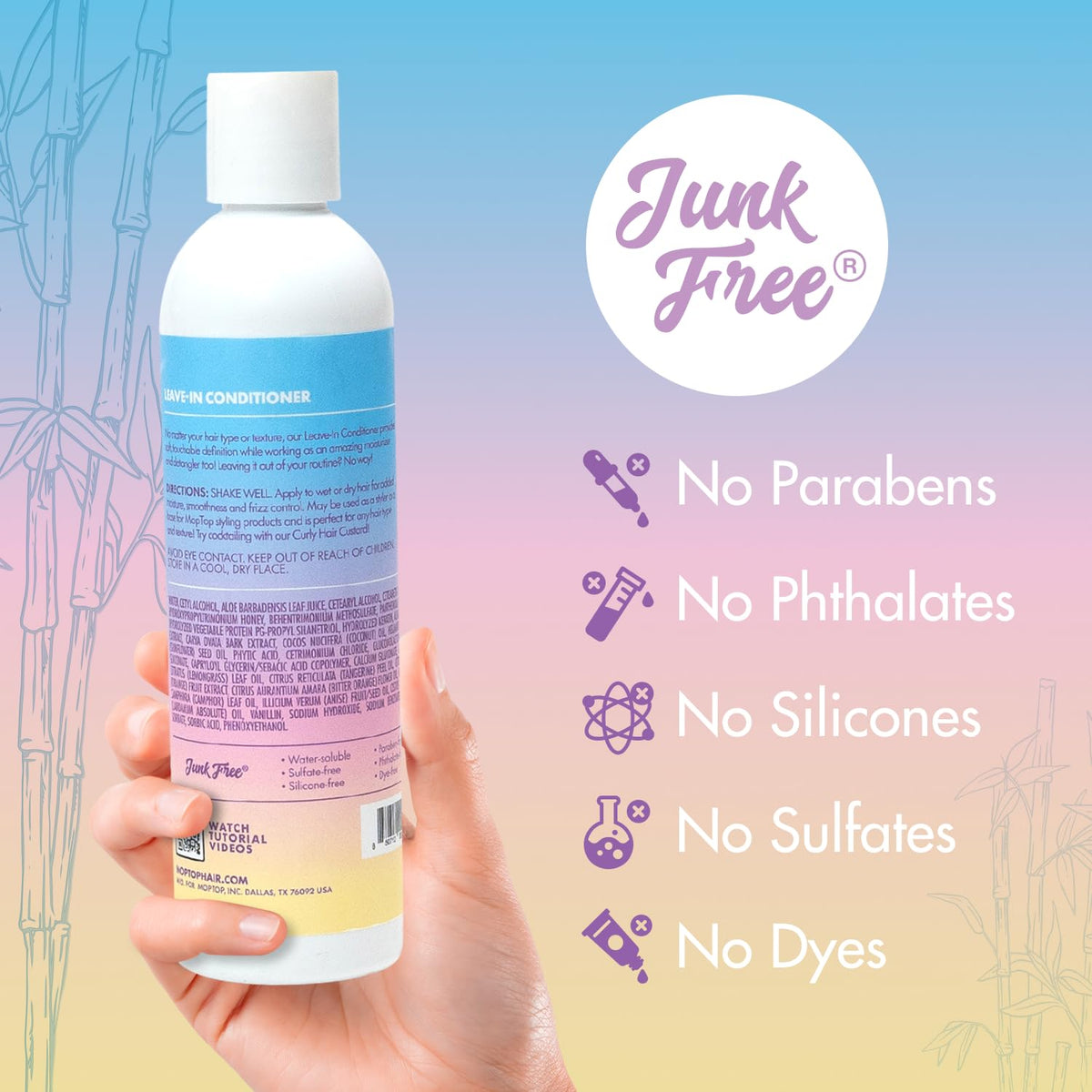 MopTop applied to curly hair showing defined, moisturized curls and reduced frizz