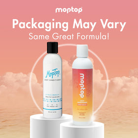 MopTop conditioner being applied to wet hair for detangling and smoother styling